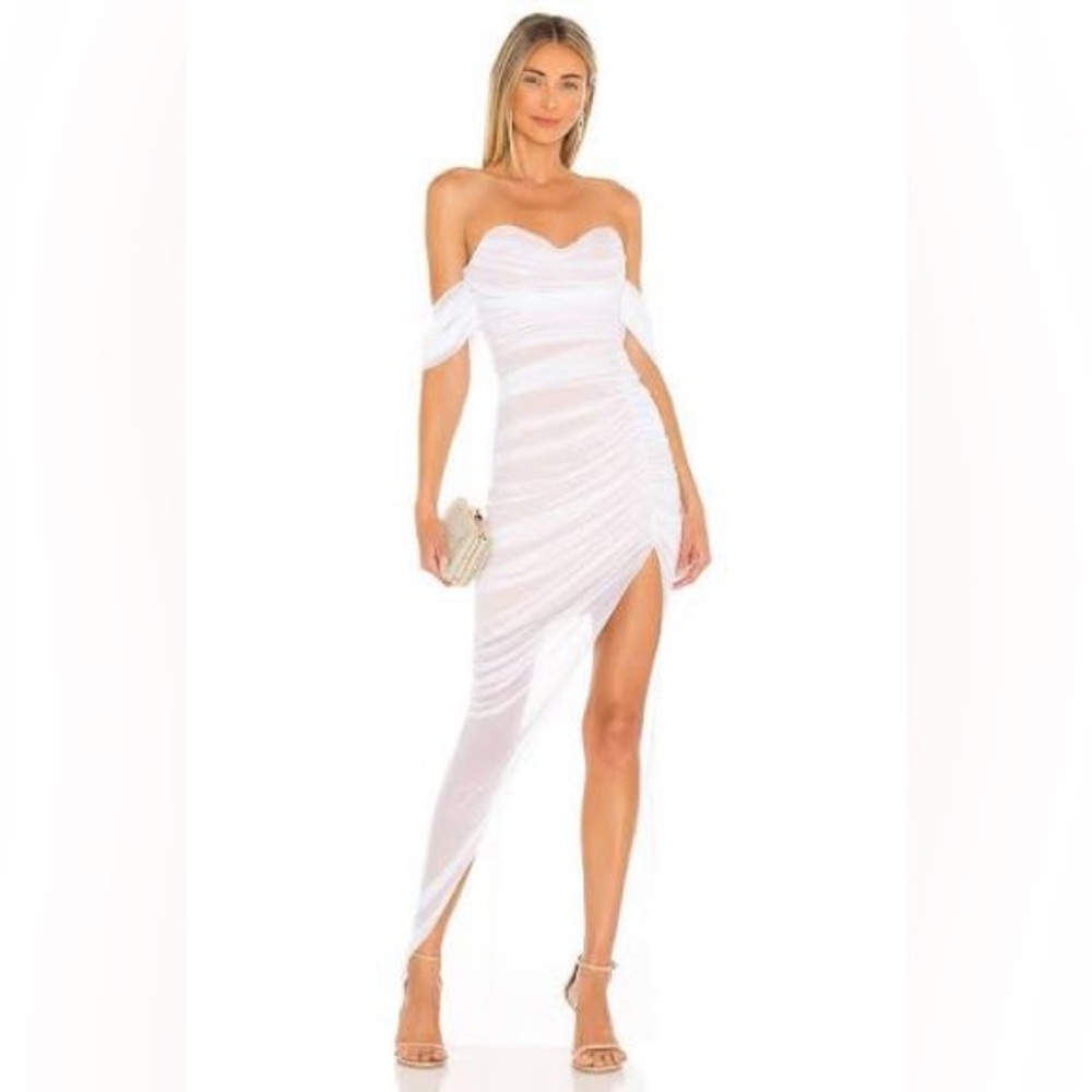x REVOLVE Dita Mesh Gown in White & Nude